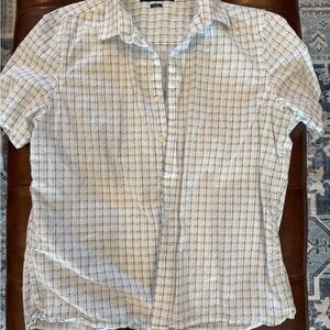Perry Ellis Slim Fit Plaid Short Sleeve Button Up Shirt